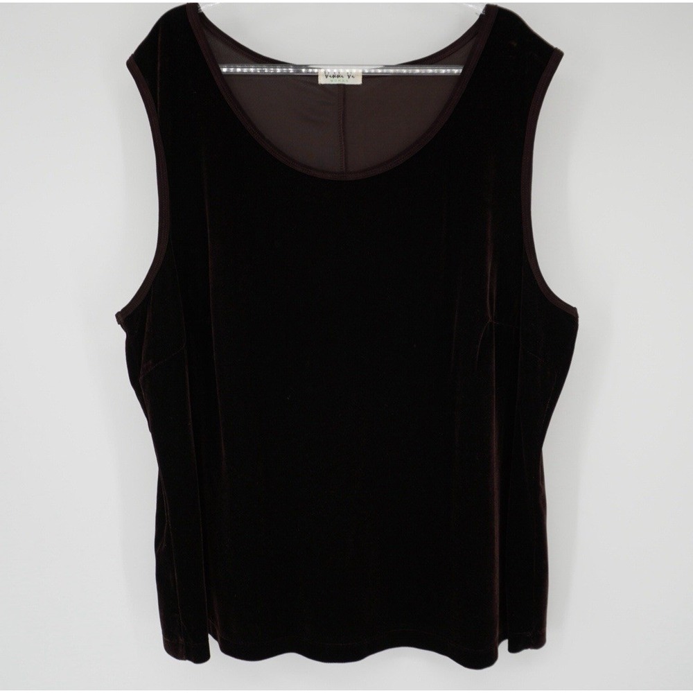 Vintage Vikki Vi Brown Velvet Tank Top 3X USA Fairygrunge Forest Goblincore